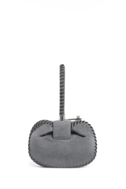 Whipstitch Demi Bag in Charcoal Suede