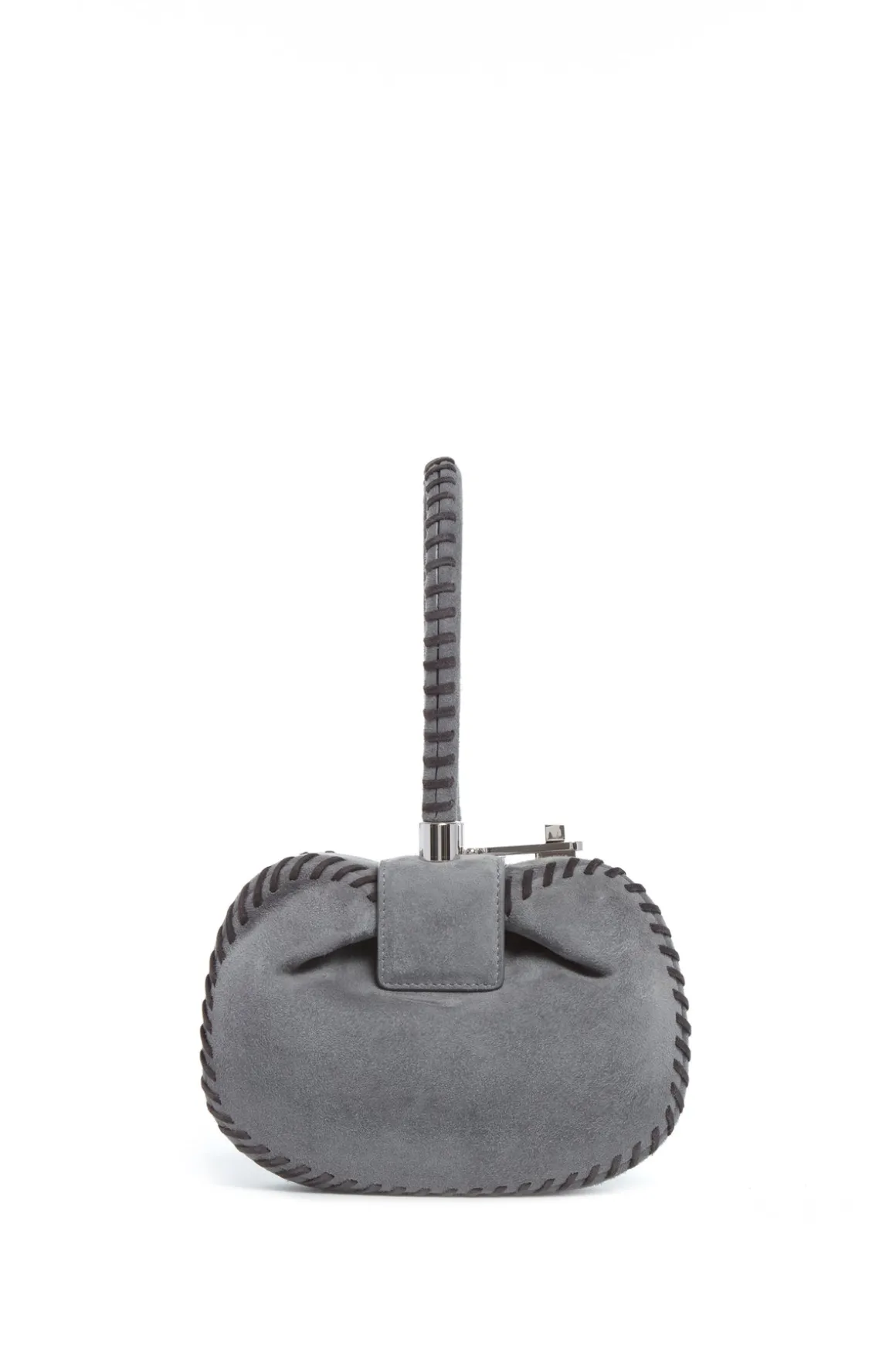 Whipstitch Demi Bag in Charcoal Suede