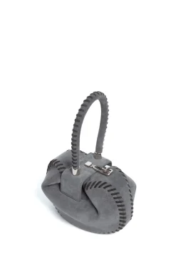 Whipstitch Demi Bag in Charcoal Suede