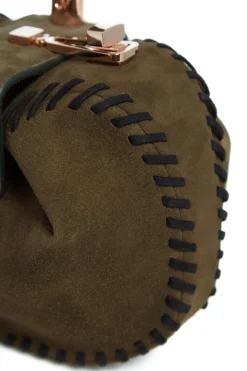 Whipstitch Demi Bag in Olive Suede