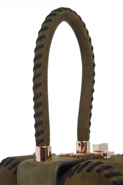 Whipstitch Demi Bag in Olive Suede
