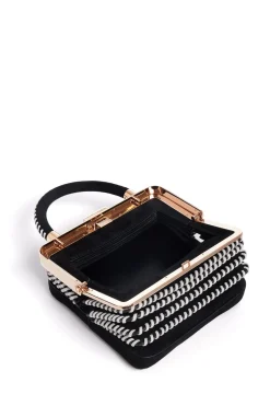 Whipstitch Diana Bag in Black Suede