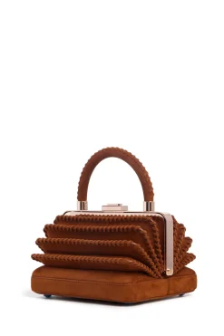 Whipstitch Diana Bag in Cognac Suede