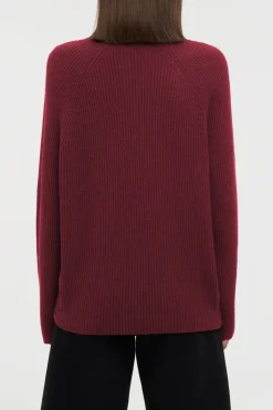 Wigman Knit Turtleneck Sweater in Bordeaux Cashmere