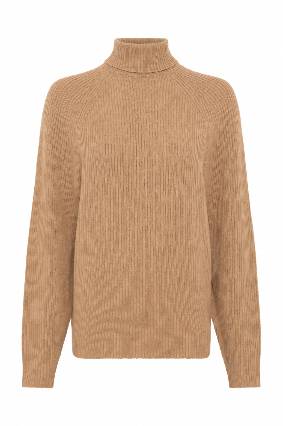 Wigman Knit Turtleneck Sweater in Camel Cashmere