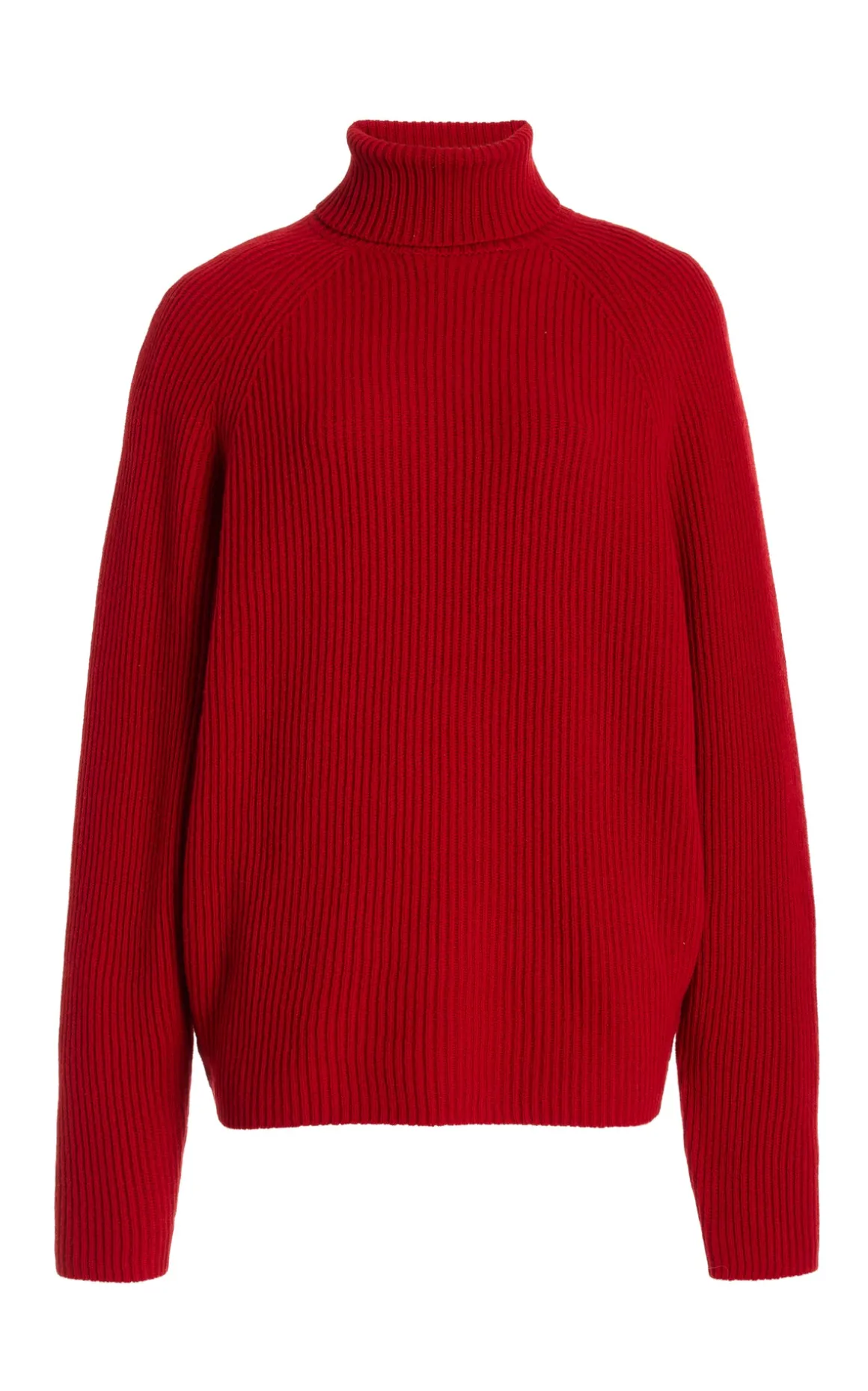 Wigman Knit Turtleneck Sweater in Scarlet Red Cashmere