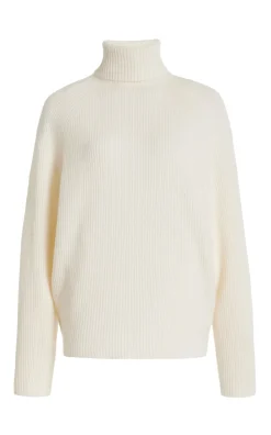 Wigman Knit Turtleneck Sweater in Ivory Cashmere