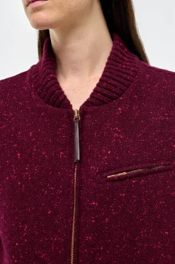 Winslow Bomber in Bordeaux Speckled Cashmere