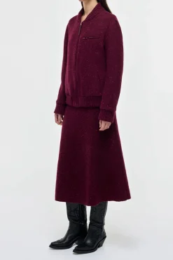 Winslow Bomber in Bordeaux Speckled Cashmere