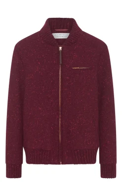 Winslow Bomber in Bordeaux Speckled Cashmere