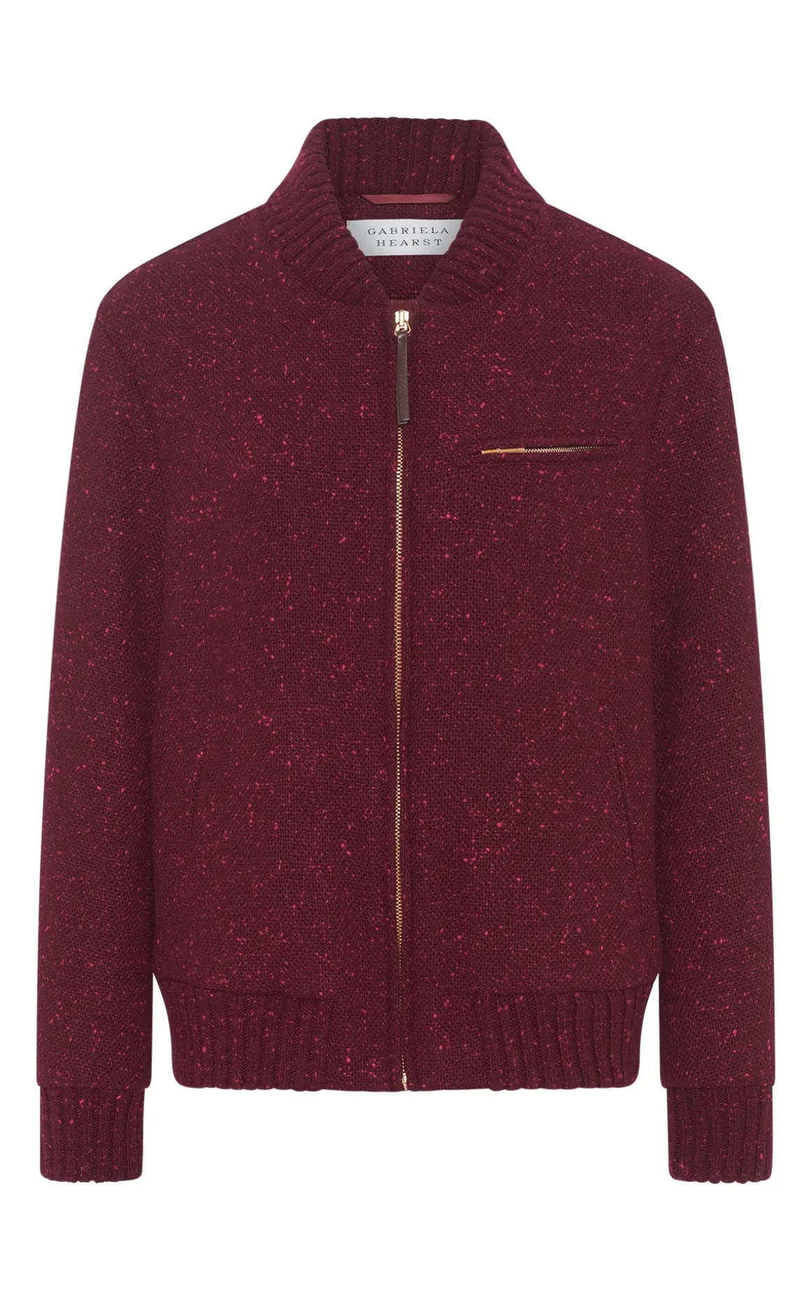 Winslow Bomber in Bordeaux Speckled Cashmere