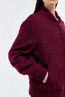 Winslow Bomber in Bordeaux Speckled Cashmere