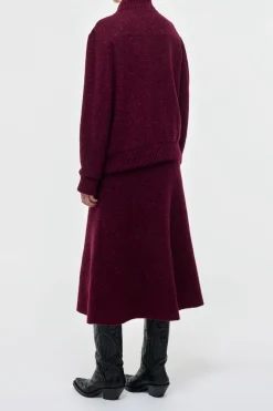 Winslow Bomber in Bordeaux Speckled Cashmere