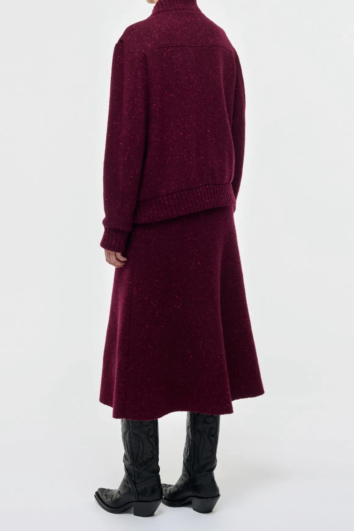 Winslow Bomber in Bordeaux Speckled Cashmere