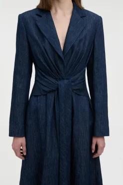 Yunara Knotted Maxi Dress in Recycled Cotton Denim