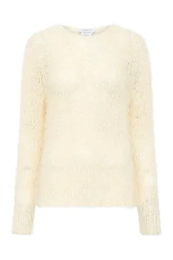 Zoharin Knit Sweater in Off White Silk Cashmere