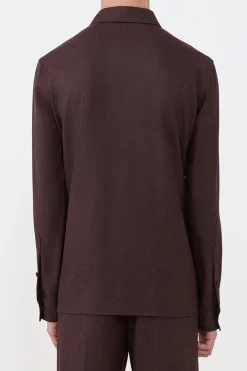 Abbe Shirt in Burnt Sienna Wool Cashmere Flannel