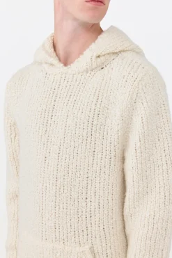 Aditi Knit Hoodie in Ivory Cashmere Boucle