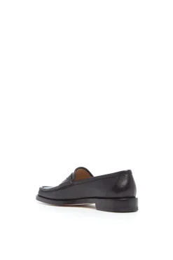 Pierre Loafer in Black Textured Leather