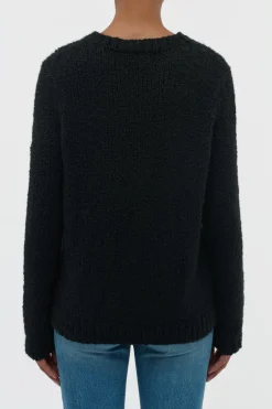 Typhon Knit Sweater in Black Cashmere Boucle